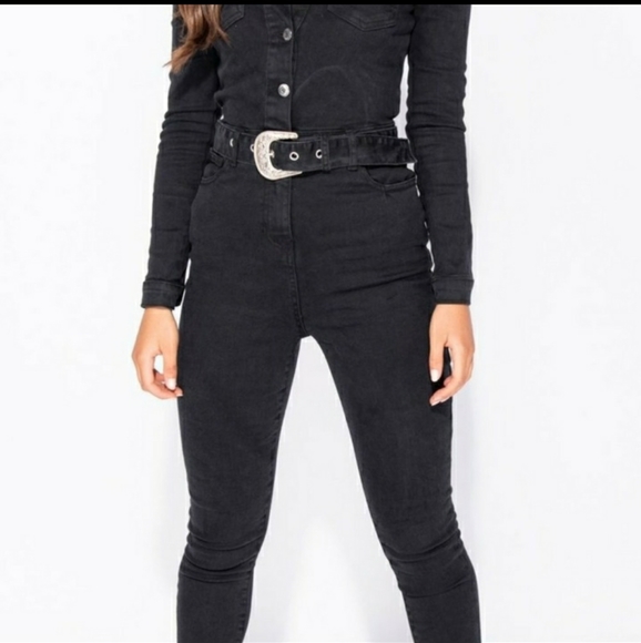 Black Denim Jumpsuit - Picture 4 of 12